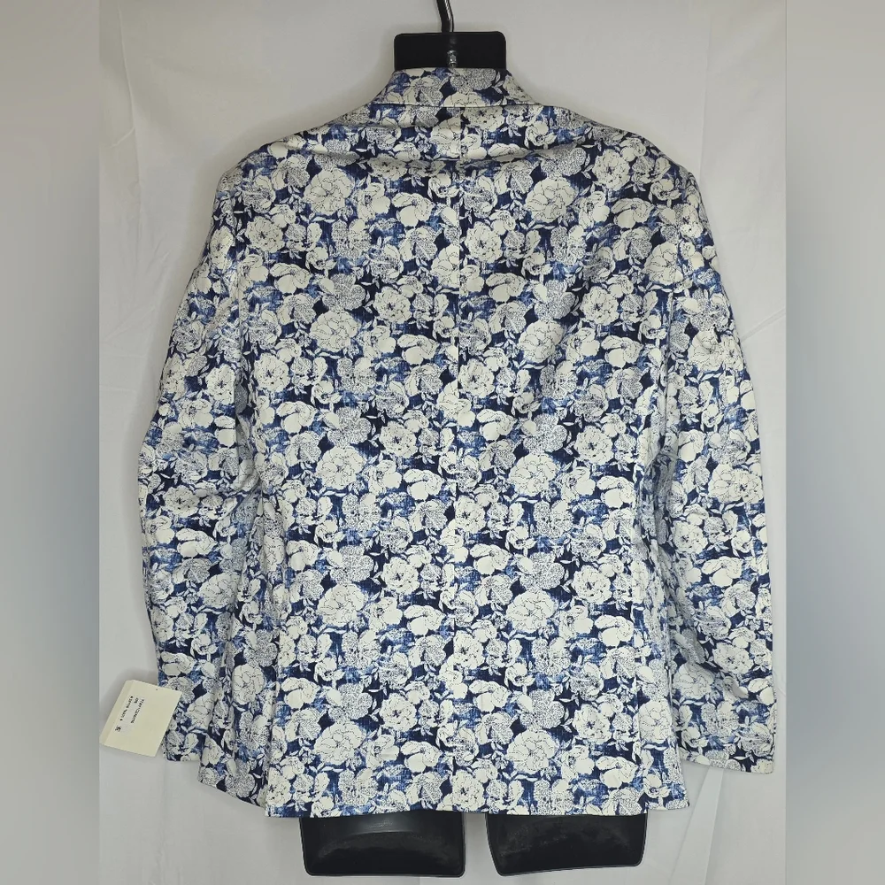 BAR III Mens Navy Single Breasted Floral Blazer Sport Coat Size 42R NWT BZ-3208